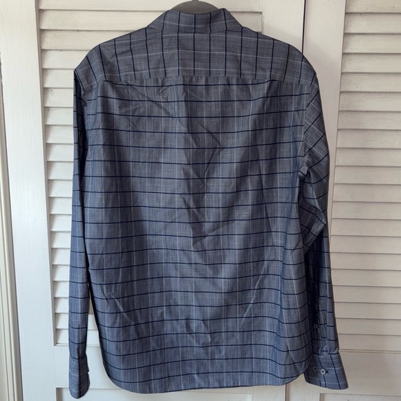 UNTUCKit Men’s Blue Plaid Long Sleeve Button-Down Shirt Medium - Picture 4 of 4